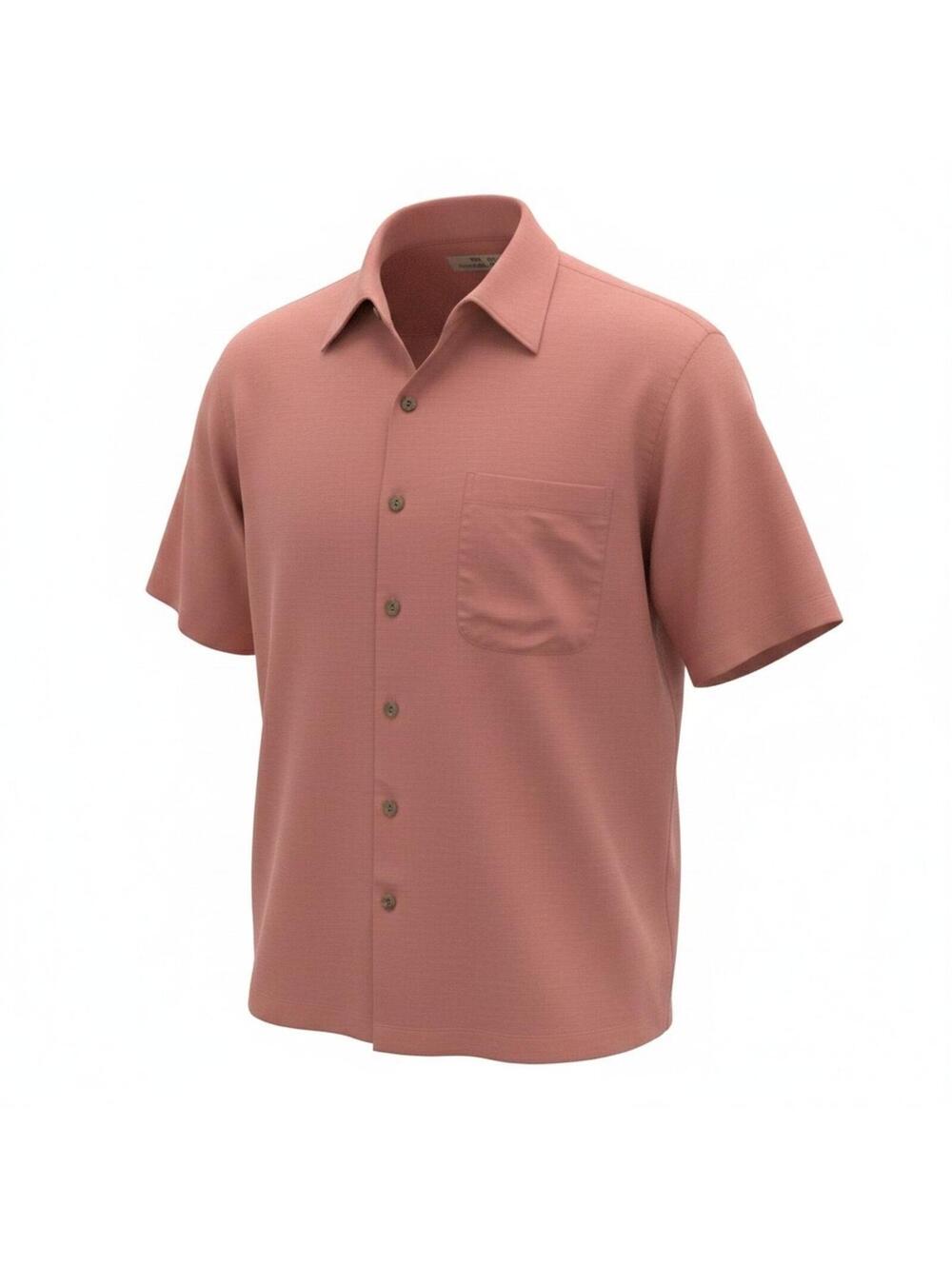 100% Silk Tommy Bahama Textured Camp Shirt Salmon Sz XL